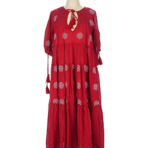 Free People Maxi Dress size Large 100% cotton - Picture 5 of 10